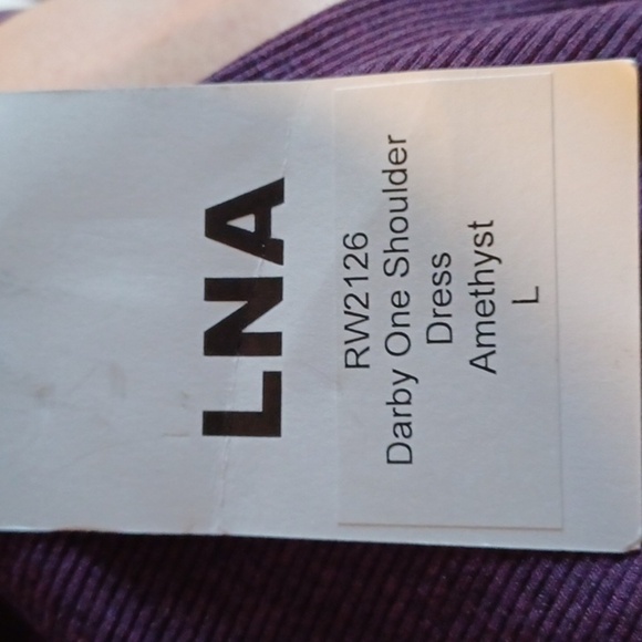 LNA Darby One Shoulder Dress - Large - Amethyst - Picture 8 of 9